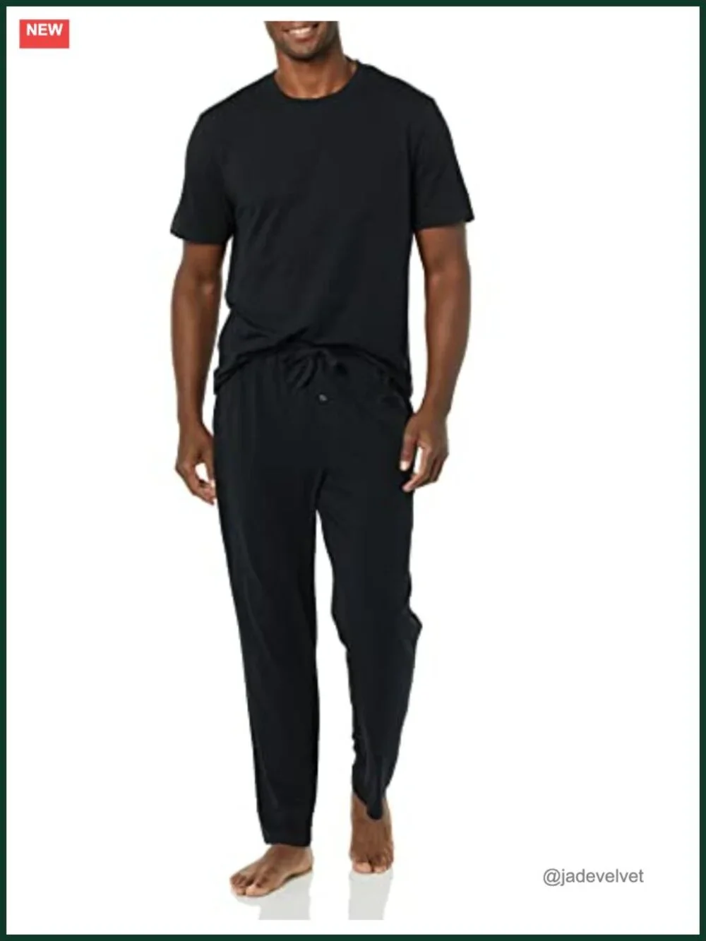 Men's Super Soft Modal Cotton Pajama Set T-Shirt Full-Length Bottoms